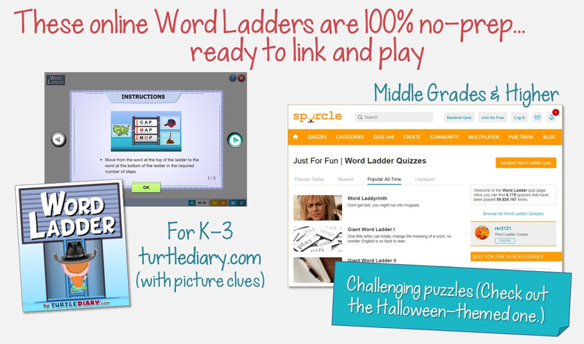 free word ladders for fourth grade